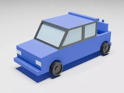 LowPoly Pickup Truck Low-poly 3D model buy