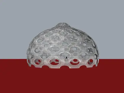 Perforated pointed dome geodesic dome engineering architecture 3D model