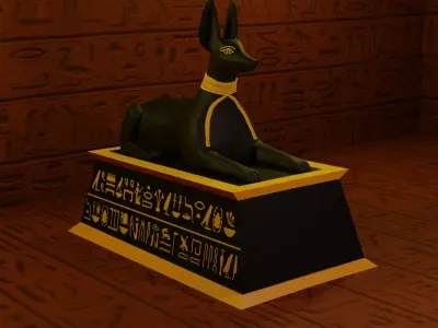 Anubis dog form Sculpture Figure Low-poly 3D model