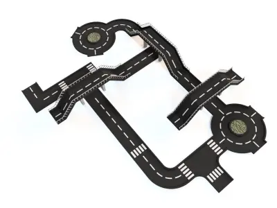 Road and bridge models 3D model