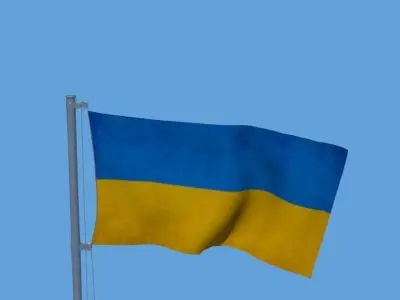 Ukrainian flag Free 3D model