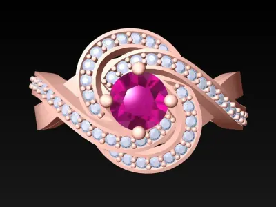 Diamond Ring - Womens Rings - N198 3D print model