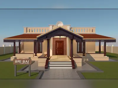 Tamilnadu Traditional Building 3d Model 3D model