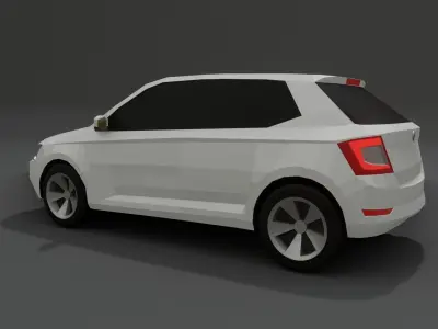Skoda Fabia low poly 3D model Low-poly 3D model