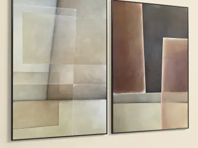 Plaster Two Photo Frame 326 Low-poly 3D model