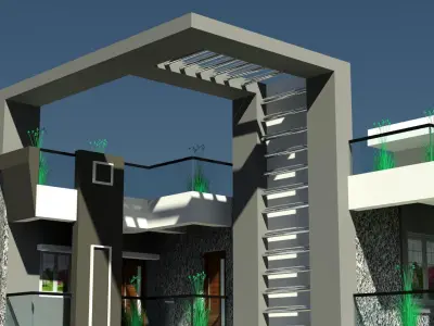 Indian Modern House Design And Architecture Low-poly 3D model