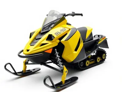 Sleek Snowmobile D Model Pack for Winter Adventures Low-poly 3D model