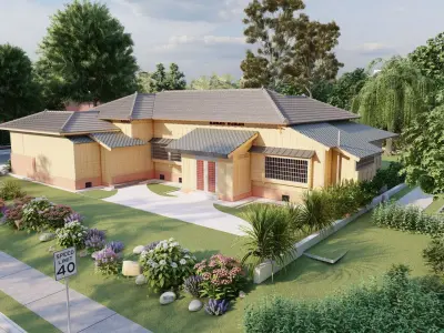Casa Scene-villa-modern house 3D model order