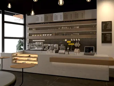 coffee shop 3D model 3D model purchase