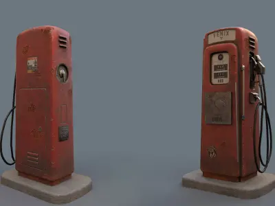 Gas Pump Low Poly Low-poly 3D model