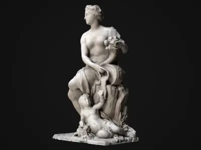 Marne Statue Low-poly 3D model