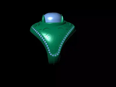 Cabochon Stone Luxury 3D Printable Jewelry Model Mens Ring 3D print model