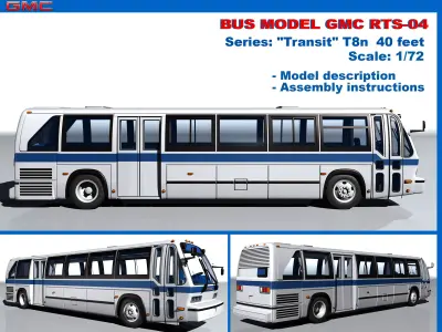 A model-copy of the GMC RTS-04 bus in scale 1 to 72 3D print model