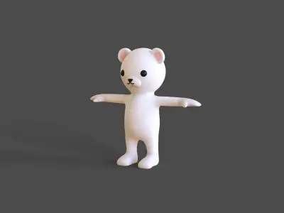 Low-Poly  White Bear Low-poly 3D model