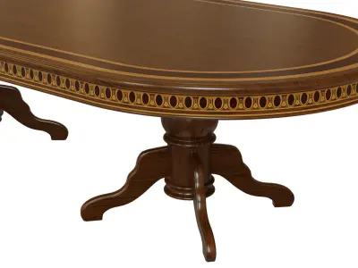 Wooden table with veneers 3000 3D model