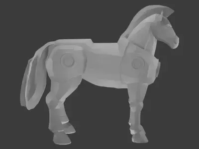 Mechanical horse Low Poly Low-poly 3D model