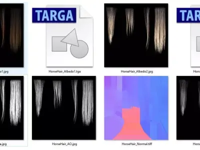 Horse Hair Texture 3D model