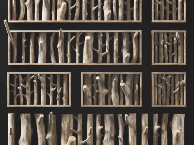 Log clear decor firewood 3D model