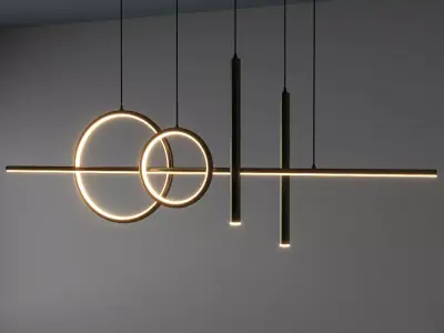 Modern Pendant Lighting - Circular Pendant Lighting 3D model