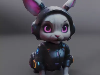 cybernetic rabbit 3D model