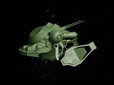 Sci-Fi Spaceship Low-poly 3D model from CGTrader