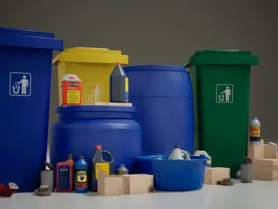 stylized Garbage Low-poly 3D model