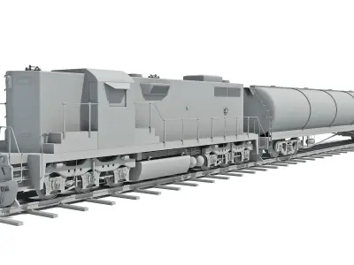 Detailed Tanker Train 2 3D model