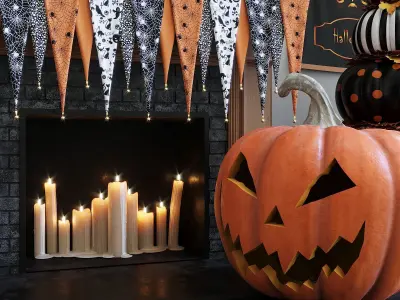 Halloween decor set 3D model