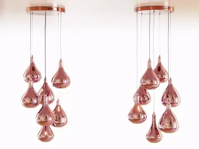 Copper Mirror Ball Pendant Light 3D model