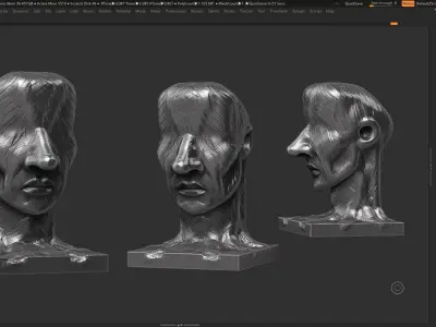 human head modern sculpture 3d print model 90 3D print model