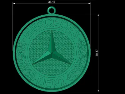 Mercedes Key Chain 3D print model
