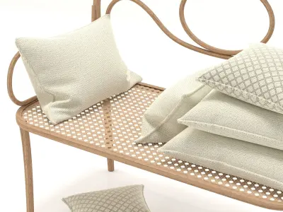 Thonet Bench Low-poly 3D model