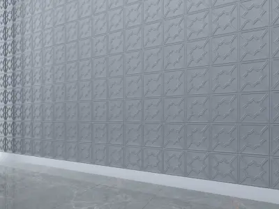 3d wall panel Low-poly 3D model 4