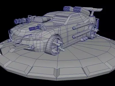 CAR and GUNS Free 3D print model