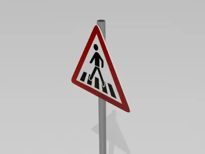 Pedestrian crossing sign 3D model