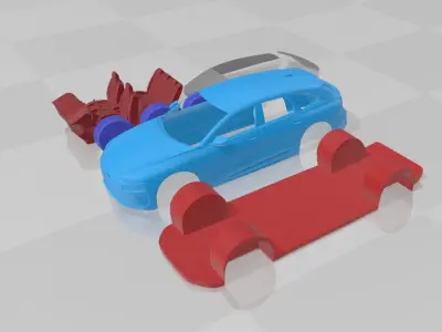 Audi A6 Avant e-tron 2025 - Separate Parts STL Model 3D print model