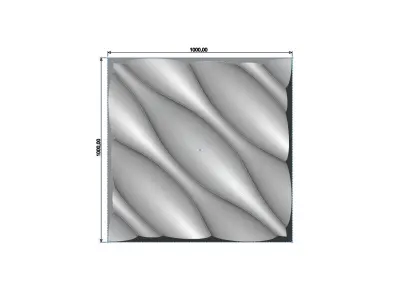 Undulated wave 3d decor wall relief N05 3D print model