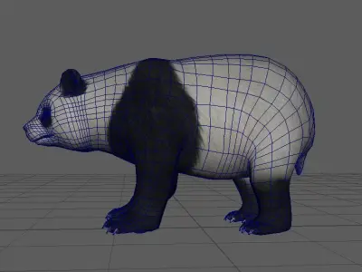 Panda Lowpoly AR VR Fully Rigged Animated Low-poly 3D model