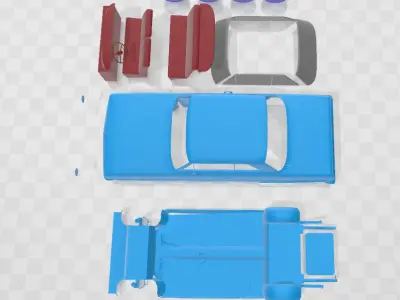 1964 Chevrolet Chevy II Nova separate parts 3D print model