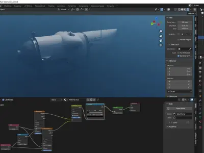 Ocean Gate Titan submarine Low-poly 3D model