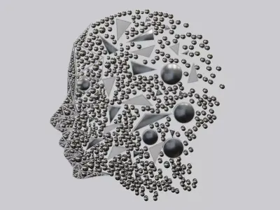 Human head decorative wall items abstract Art blender file  3D model