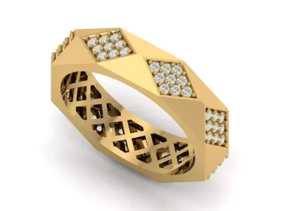 Band Ring 3D print model 2