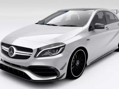 Mercedes-Benz A45 AMG 2018 Low-poly 3D model
