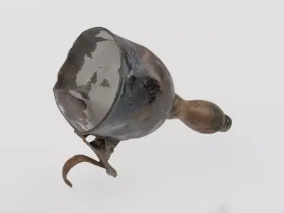 Rusty Lead Lamp Work Light photogrammetry scan PBR 4K textures Low-poly 3D model