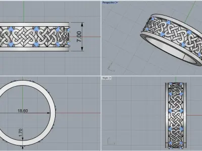 celtic knot ornament ring model 474 3D print model