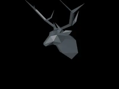 Low poly style deer 3D model