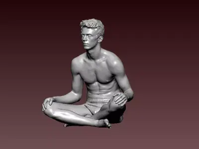 man meditating - 3D print 3D print model