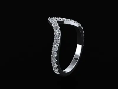 V SHAPED STACKABLE RING WEDDING BAND 3D print model