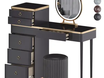 Luxury Dressing Table with Cabinet-02 3D model
