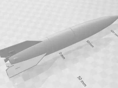 Aggregat 4 A4 or V2 German Ballistic Missile 3D print model